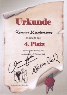 Urkunde-Bowling